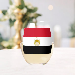 Wine Glass with flag of Egypt