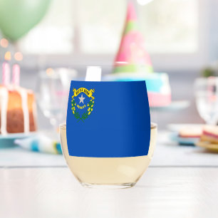 Wine Glass with flag of Nevada, USA