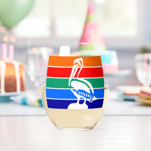 Wine Glass with flag of St. Petersburg, USA