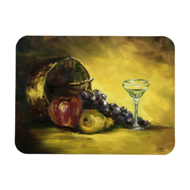 Wine Glass with Fruit Magnet (Horizontal)