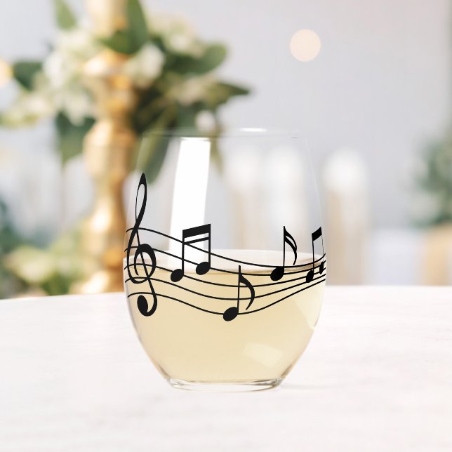 Wine Glass with Music Notes and Stave (Insitu (Wedding))