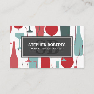 Wine Glasses Bottles Pattern Appointment Card