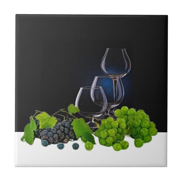 Wine Glasses Ceramic Tile (Front)