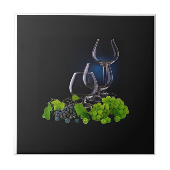 Wine Glasses  Ceramic Tile (Front)