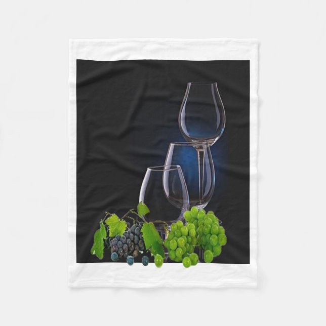 Wine Glasses Fleece Blanket (Front)