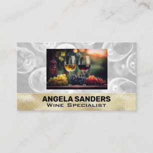 Wine Glasses Grapes Vineyard Business Card