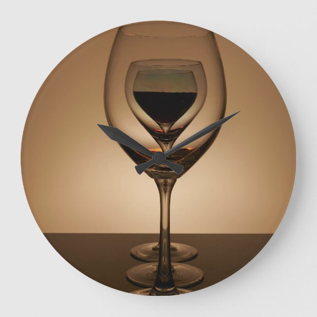Wine Glasses  Large Clock (Front)