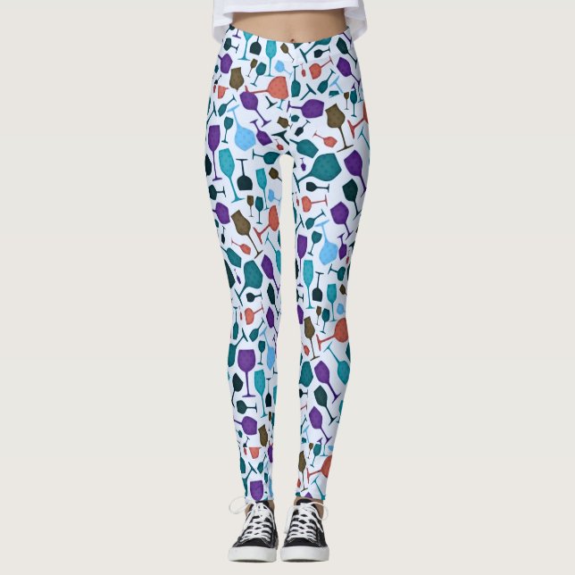 Wine Glasses! Leggings (Front)