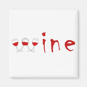 Wine glasses magnet