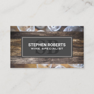 Wine Glasses Top View Rustic Wooden Boards Appointment Card