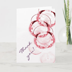 Wine glasses wine themed thank you card