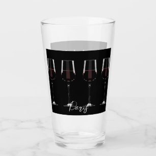 Wine glasses with red wine on black