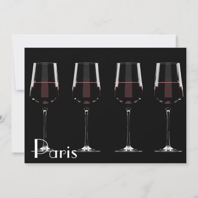 Wine glasses with red wine on black (Front)