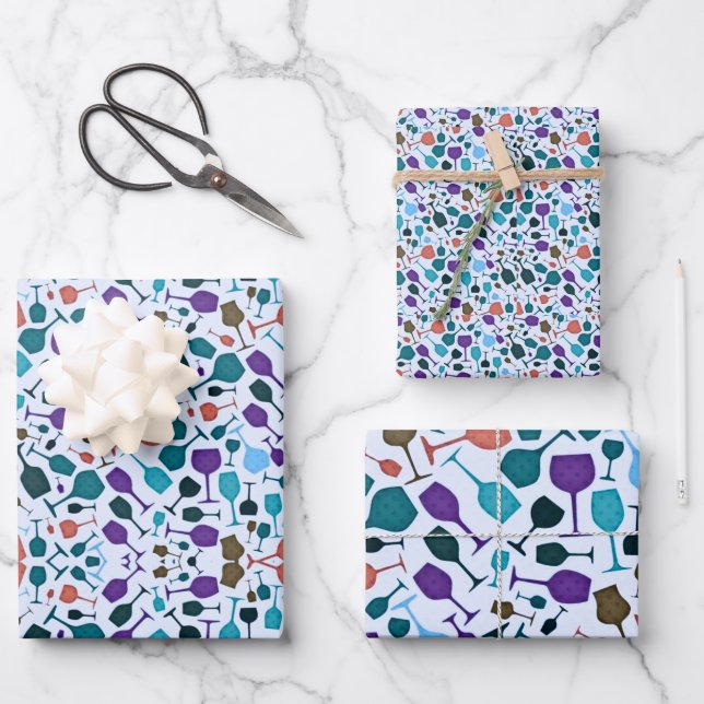Wine Glasses! Wrapping Paper Sheet (Front)