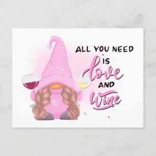 Wine Gnome Quote Postcard