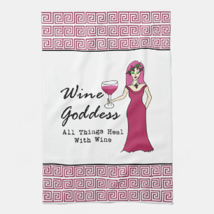 Wine Goddess "All Things Heal.." Tea Towel
