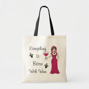 Wine Goddess Simply Divine "Better With Wine" Tote Bag