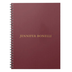 Wine & Gold Colour Professional Trendy Modern Plai Notebook
