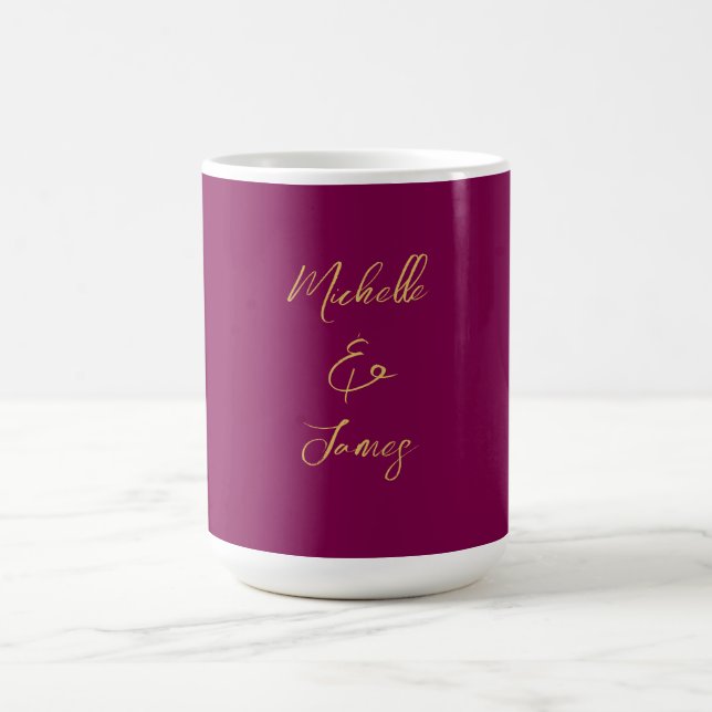 Wine & Gold Colours Professional Trendy Modern Coffee Mug (Center)
