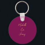 Wine & Gold Colours Professional Trendy Modern Key Ring<br><div class="desc">Represent yourself with this modern,  elegant design. This template can be customised to meet all professional occupations.</div>