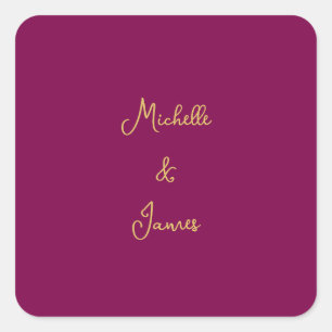 Wine & Gold Colours Professional Trendy Modern Square Sticker