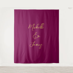 Wine & Gold Colours Professional Trendy Modern Tapestry