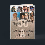 Wine Gold Glitter Photo Collage Happy Birthday Card<br><div class="desc">This cool and cute happy birthday greeting card is perfect for any friend or family member. It features eight customisable photograph pictures with a monogram name and the quote, "Happy Birthday, " on top of a golden tan "30" (which can be changed to any age) on top of a faux...</div>