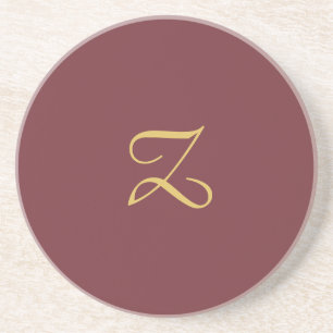 Wine Gold Monogram Professional Trendy Modern Coaster