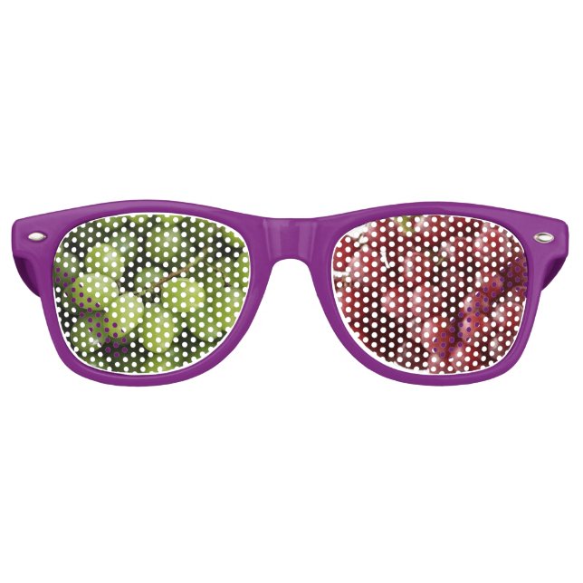 Wine Grapes Adult Retro Party Shades, Purple Retro Sunglasses (Front)