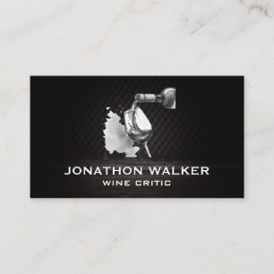Wine Grapes and a Bottle of Wine Pour Business Card