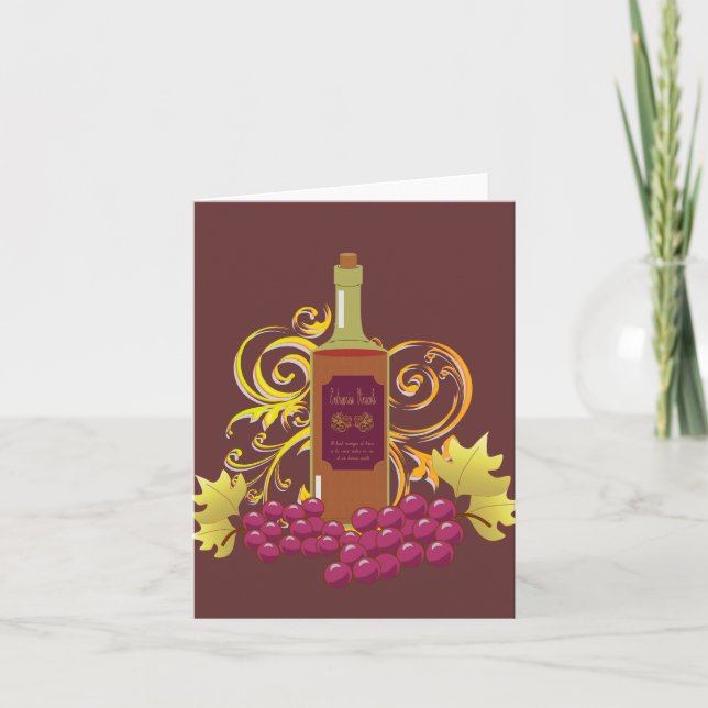 Wine & Grapes Blank Notecard (Front)