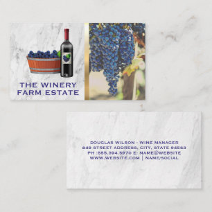 Wine Grapes   Bottle of Wine Business Card
