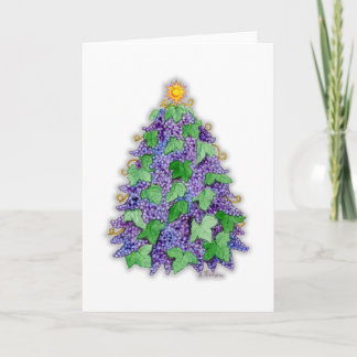 Wine Grapes Christmas Tree Holiday Card