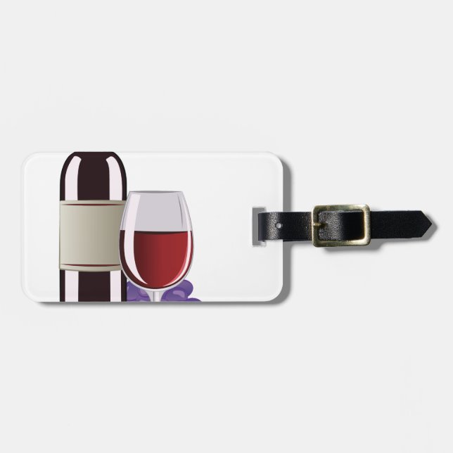 Wine & Grapes Luggage Tag (Front Horizontal)