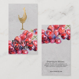 Wine Grapes on Vine Sommelier Business Card