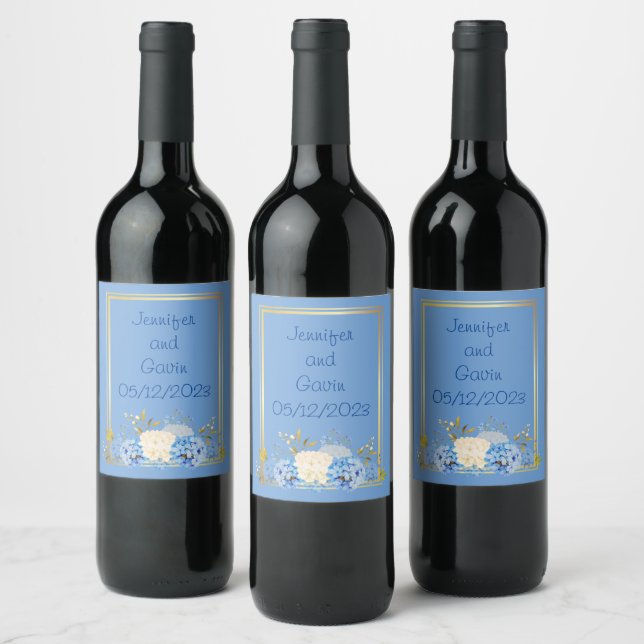 Wine Grapes Personalized Flowers Blue Label (Bottles)