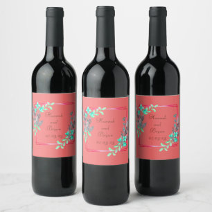 Wine Grapes Personalized Flowers Green Orange Label