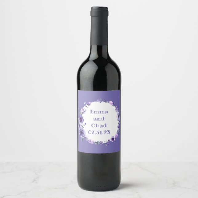 Wine Grapes Personalized Flowers Red White Label (Front)
