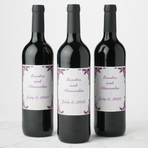 Wine Grapes Personalized Flowers Red White Label