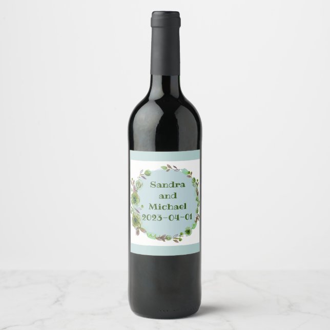 Wine Grapes Personalized Flowers Red White Label (Front)
