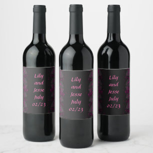 Wine Grapes Personalized Flowers Red White Label