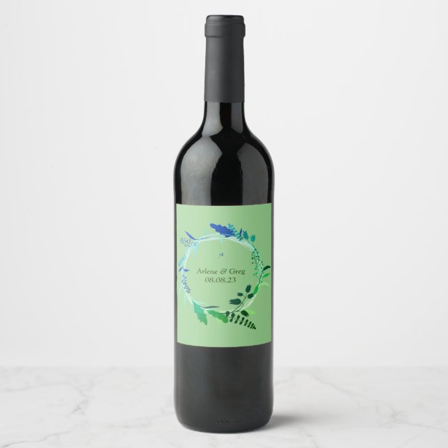Wine Grapes Personalized Flowers Red White Label (Front)
