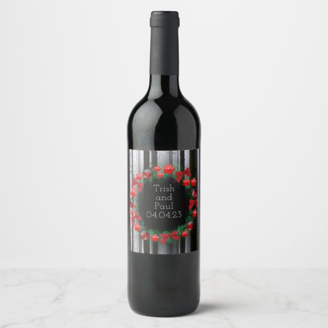 Wine Grapes Personalized Flowers Red White Label (Front)