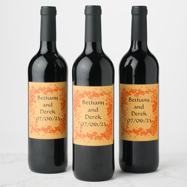 Wine Grapes Personalized Flowers Red White Label (Bottles)