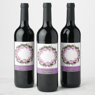 Wine Grapes Personalized Flowers Red White Label
