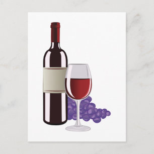 Wine & Grapes Postcard