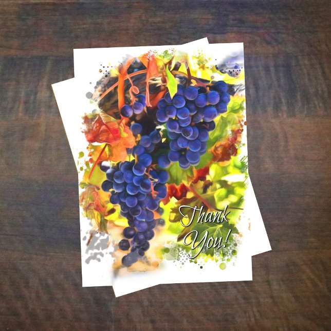 Wine Grapes Pretty Fun Thank You Cards (Creator Uploaded)