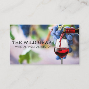 Wine Grapes   Red Wine Pour Business Card
