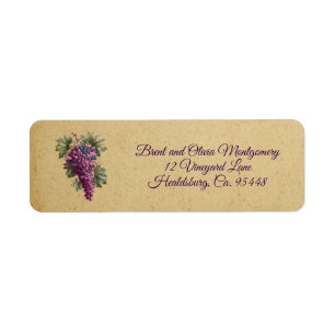 Wine Grapes Return Address Label