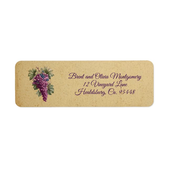 Wine Grapes Return Address Label (Front)
